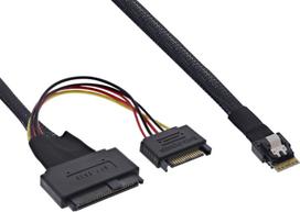 InLine InLine® Slim SAS cable, SFF-8654 to U.2 SFF-8639 + SATA power, 24Gb/s, 1m | 27644B | 4043718288618