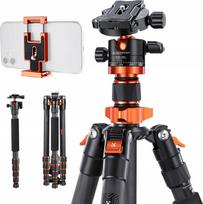 Statyw Kf Statyw Z Włókna Węglowego 172cm 10kg + Monopod / K&f / D255c4+bh-28l / Kf09.093v2 | SB9208 | 6936069291544