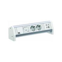 BACHMANN DESK 2xCEE7/3 1xSchalter 1xUSB A/C 22W GST18 RAL9010 | 902.0291 | 4057298136054