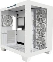 LC-Power Midi Tower PC Case, E-ATX, Tempered Glass, 807W PSU, White | LC-807W-ON | 4260070129438