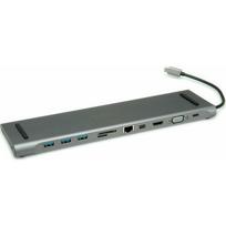 Roline Wieloportowa stacja dokująca USB 3.2 Gen 2 typu C, 4K HDMI/Mini DP, VGA, USB, Kaartlezer, PD, LAN, Audio | 12.02.1117 | 7630049611450