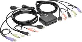 Przełącznik Eaton Eaton Tripp Lite series 2-Port USB/HD Cable KVM  with Audio/Video, Cables and USB Peripheral Sharing - KVM-/Audio-/USB- - 2 x KVM/Audio/USB - 1 lokaler Benutzer - Desktop | B032-HUA2 | 037332200396