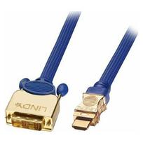 Kabel Lindy HDMI - DVI-D 0.5m niebieski | 4002888370806 | 4002888370806