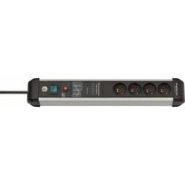 Listwa zasilająca Brennenstuhl Premium-Protect-Line przeciwprzepięciowa 4 kontaktligzdas 3 m czarno-srebrna (1391014400) | 1391014400 | 4007123677122