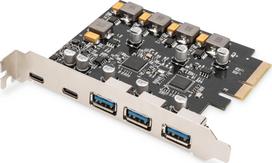Digitus USB 3.1 PCIe - 2x USB C / 3x USB A 3.1 G en.2 10Gbps, Chipset ASM1142 | DS-30222 | 4016032485810