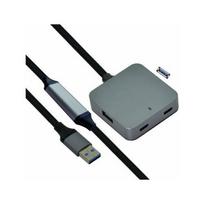 Value VALUE Hub USB 3.2 Gen 1, 4 porty (2x USB-A + 2x USB-C), z kablem przedłużającym, Black, 10 m | 7630049626874 | 7630049626874