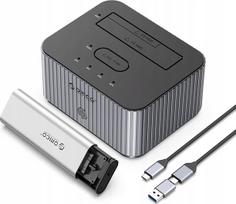 Stacja dokująca Orico Stacja dokująca do dysków ar funkciju klonowania M.2 NVME + 2,5"/3,5 HDD / 2,5" SSD - szara | 6942227137548 | 6942227137548