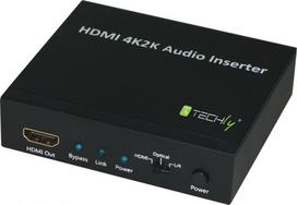 Techly HDMI 2K4K AUDIO INSERTER HDMI/TOSLINK/AUDIO STEREO L/R | IDATA HDMI-AI4K | 8051128103687