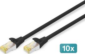 Digitus Kabel krosowy CAT 6A, S/FTP, 5m, 10 sztuk, Black (DK-1644-A-050-BL-10) | DK-1644-A-050-BL-10 | 4016032469285