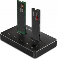 Qoltec M.2 SSD drive docking station, NVMe, SATA,USB | 52274 | 5901878522746