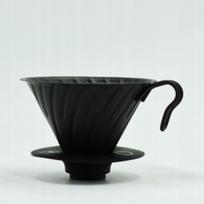 Hario Hario metalowy Drip V60-02 Black z silikonową podstawką | 0502010001 | 4977642736719