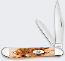 Case Peanut SS Amber Bone Folding Knife | 00045