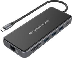 Conceptronic DONN15G 12-in-1 USB 3.2 Gen 1 Docking Station, HDMI, VGA, Card Reader | DONN15G | 4015867229132