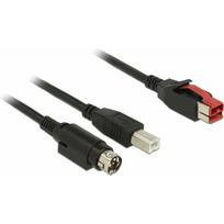 Kabel USB Delock USB-A - PoweredUSB + USB-B + Mini-DIN 3-pin 3 m Black (85489) | 85489 | 4043619854899