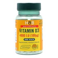 H&B HIGH STRENGTH Vitaminas D3 4000 T.V. (100 µg), 120 tablečių