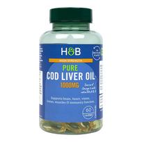 H&B Menkių kepenų žuvų taukai 1000 MG, 60 kapsulių