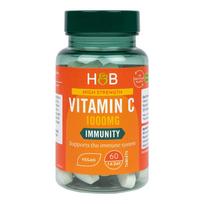 H&B HIGH STRENGTH Vitaminas C 1000 MG, 60 tablečių