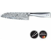 WMF Nóż damasceński Grand Gourmet Nóż Santoku 32 cm, warstwy ze stali damasceńskiej 120, cięcie wydajności, drewniane pudełko, ostrze 18 cm | 18.9194.9998 | 4000530676870