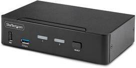StarTech.com 2-Port DisplayPort KVM , 8K 60Hz / 4K 144Hz, Single Display, DP 1.4, 2x USB 3.0 Ports, 4x USB 2.0 HID Ports, Push-Button & Hotkey ing, TAA Compliant - OS Independent, Metal Housing (D86A2-2-PORT-8K-KVM) - KVM-/Audio-/USB-Swit | D86A2-2-PORT-8K-KVM | 065030894906