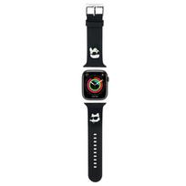 Karl Lagerfeld 3D guminis Karl&Choupette galvų dirželis Apple Watch 38\/40\/41mm - juodas