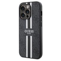 Guess 4G Spausdintos Juostos MagSafe dėklas iPhone 15 Pro Max - juodas