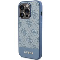 Guess 4G Juostelės kolekcijos dėklas iPhone 15 Pro - mėlynas