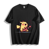 Pokémon Pikachu Melody T-Shirt - Guitar Playing with Musical Notes Unisex Tee S