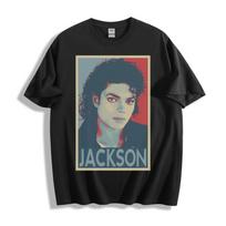 Michael Jackson Pop Icon Marškinėliai Raudoni Mėlyni Retro Unisex Marškinėliai 2XL
