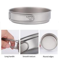 Lixada itin lengva titano keptuvė lauko stovyklavimui, žygiams, kuprinėms su sulankstomomis rankenomis Ta8331 - 350ml
