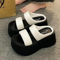 2025 Wedges Women Slippers Flip Flops Summer Outdoor Thickness Comfortable Sandals Beach Women Casual Slides Size 35-40 35 balta