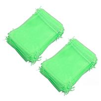 100 VNT Vaisių Apsauginis Tinklinis Maišelis Daugkartinio Naudojimo Sodo Tinklo Barjero Maišelis Augalams, Gėlėms, Vaismedžiams Žalias 7x9cm/2.8x3.5in