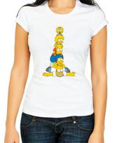 Simpsonų šeima The Simpsons, W/B Moteriški 3/4 rankovių trumpas marškinėlis H508 2XL