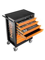 Dirbtuvių spintelė NEO TOOLS 84-222-9 su 7 stalčiais ir 129 įrankiais (matmenys: 680 x 460 x 1030 mm)