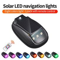Automobilio stogo RGB mirksintys žibintai su nuotolinio valdymo pulteliu, vandeniui atsparūs automobilio vidaus žibintai, belaidžiai išmanieji LED mirksintys žibintai, saulės energija maitinami lėktuvų įspėjamieji žibintai 1pcs Light only