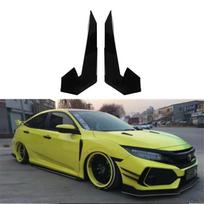 2x Priekinio buferio šoninės apdailos, skirstytuvo peiliukai, oro peiliai Honda Civic TYPE R 2016-2021