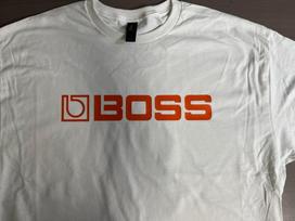 Boss Gitaros pedalo instrumentas T marškinėliai marškinėliai muzika Oranžinis logotipas L
