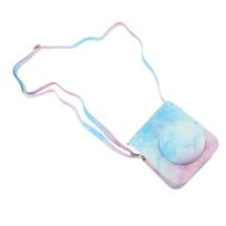 Mini Instant Camera Protective Bag PU Camera Case With Adjustable Shoulder Strap For Fujifilm Instax Mini 12 Camera Blue Pink Color