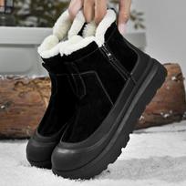 Nauji vyriški šilti medvilniniai batai Vyriški žieminiai įsispiriami sniego batai Vyrams į darbą Ankle Boots Vyriški žieminiai storu padu Lauko laisvalaikio batai 39 juoda