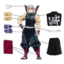 Anime Kimetsu No Yaiba Cosplay Kostiumas Uzui Tengen Cosplay Kostiumas Juodas Vyriškas Kimono Helovino kostiumas XL