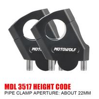 Motokroso vairo spaustuvas Yamaha BMW motociklams Priedai tvirtinimas Pit Bike Universali 22mm 28mm prailginimo adapteris Motociklo vairo paaukštinimas MDL3517 22mm juoda