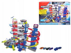 6 aukštų parkingas su 5 automobiliais Majorette Super, įvairių spalvų