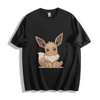 Chibi Eevee Draugas Marškinėliai - Mielas Pokémon Kompanionas Unisex Marškinėliai XL