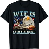 WTF yra kilometras Erelio ženklelis Amerikietiško parašo mėsainio marškinėliai, Unisex marškinėliai 3XL
