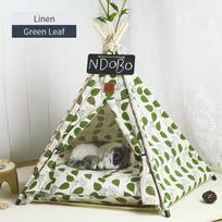 Pet Tent House Dog Bed Portable Removable Washable Teepee Puppy Cat Indoor Outdoor Kennels Cave with Cushion and Blackboard S 4 corner tent
