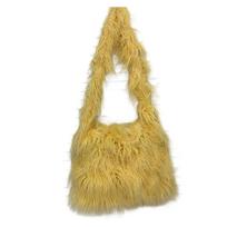 Stylish Women's Crossbody Bag Furry Plush Shoulder Bags Fashionable Design for Daily Use and Gifting  Yellow karališkos mėlynos spalvos