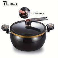 1 Piece Chubby Micro-Pressure Pot Household 7L Large Capacity 26cm Stew Pot Multi-Functional Non-Stick Pot Induction Cooker Gas 6L-7L juoda