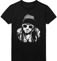 VINTAGE Kurt Cobain Nirvana marškinėliai Juodi trumparankoviai Visų dydžių JJ4797 4XL