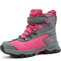 Kids Hiking Boots Boys Girls Outdoor Walking Climbing Sneaker Comfortable Snow Shoes Hiker Boot Antiskid Steel Buckle Sole 28