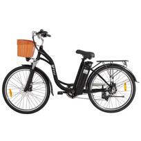 Elektrinis dviratis DYU C6 26  250W variklis 12.5AH miesto elektrinis dviratis Maksimalus nuvažiuojamas atstumas 60 km Apkrova 120 kg Juodas arba baltas 36V 12.5AH balta