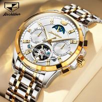 JINSHIDUN prekės ženklo daugiafunkcis automatinis mechaninis laikrodis Tourbillon vyriškas laikrodis vyriškas